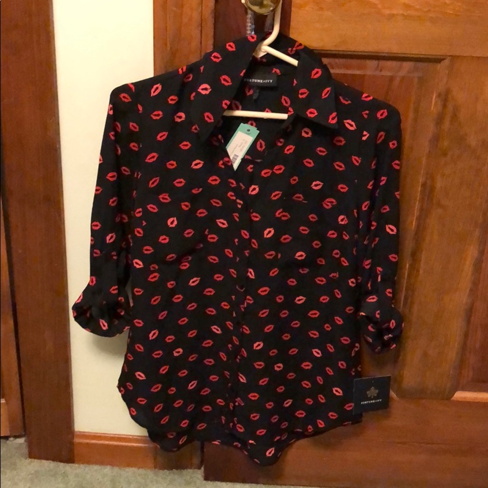Fortune & Ivy Christelle Button Down Blouse